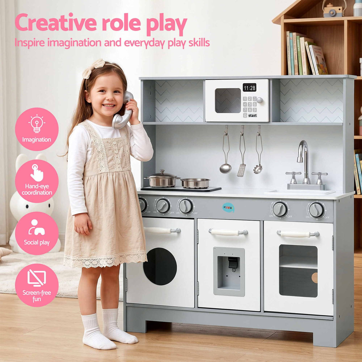 Keezi Kids Deluxe Pretend Play Kitchen Set