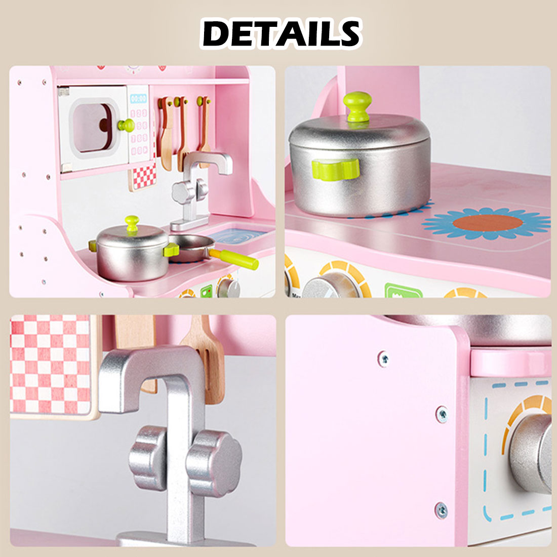 Keezi Kids Gourmet Pretend Play Kitchen Set