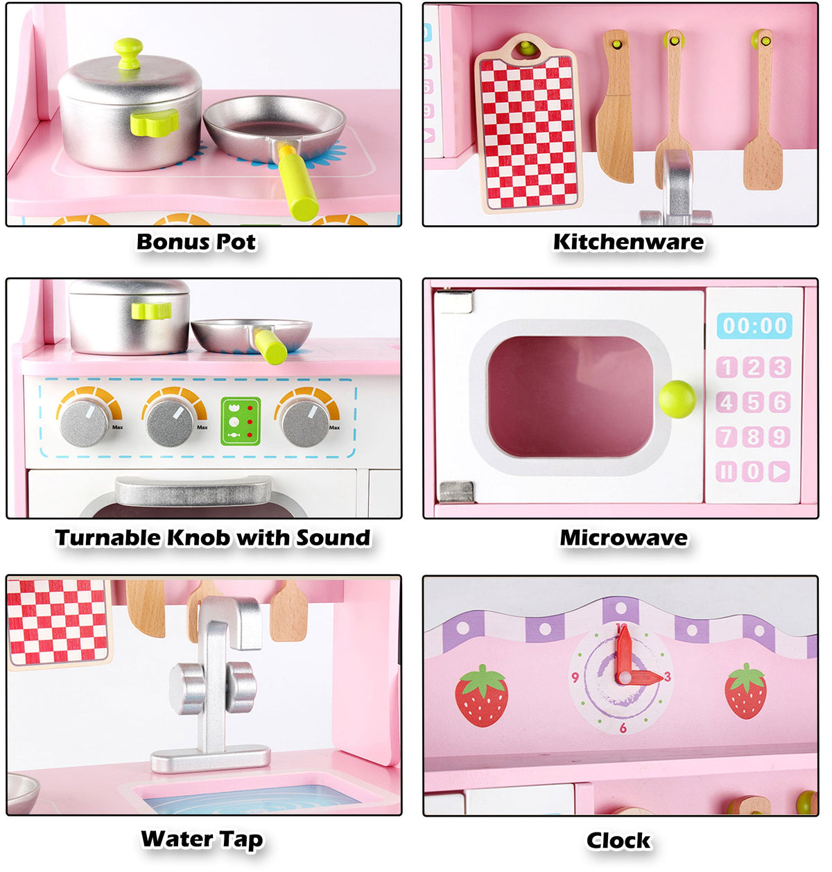 Keezi Kids Gourmet Pretend Play Kitchen Set