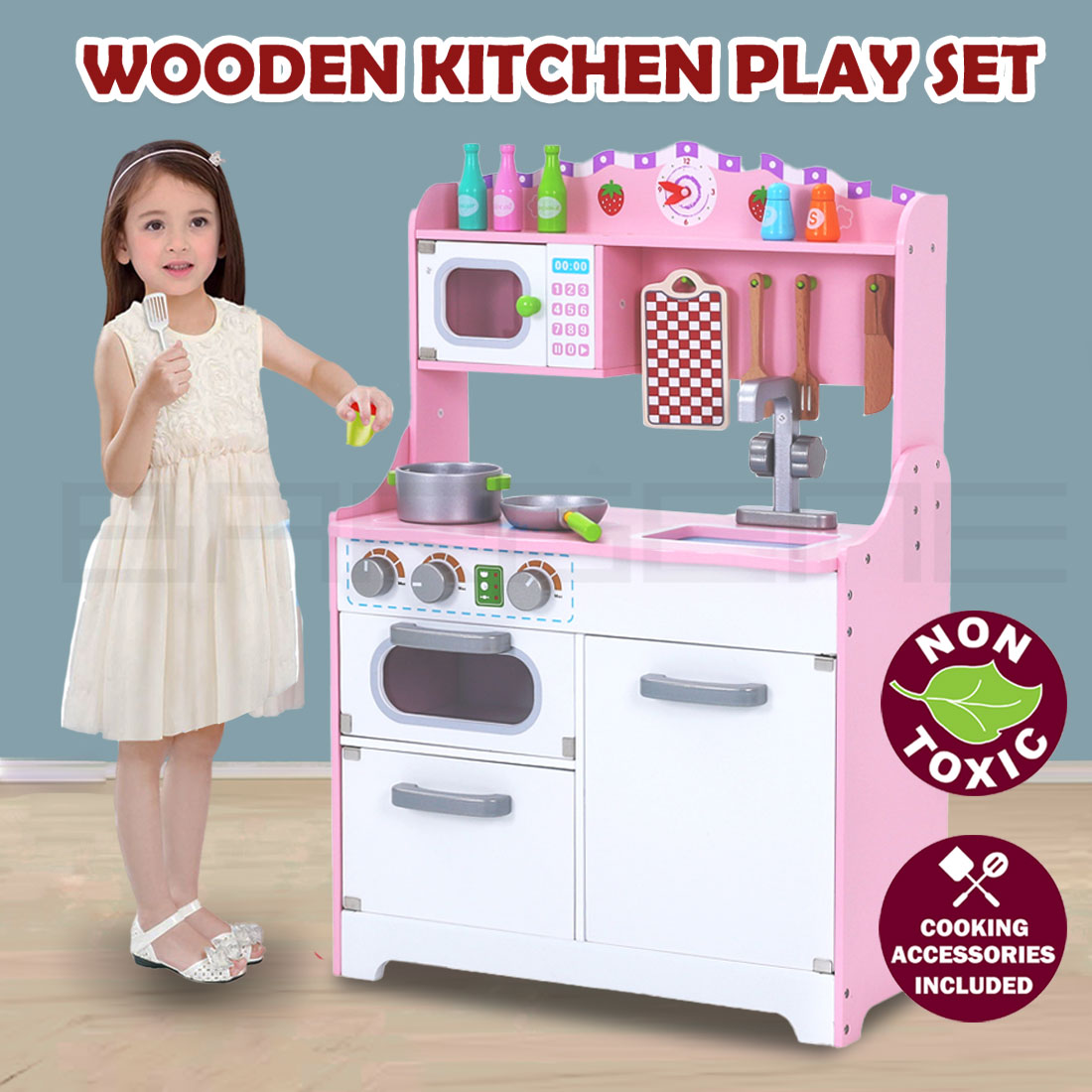 Keezi Kids Gourmet Pretend Play Kitchen Set