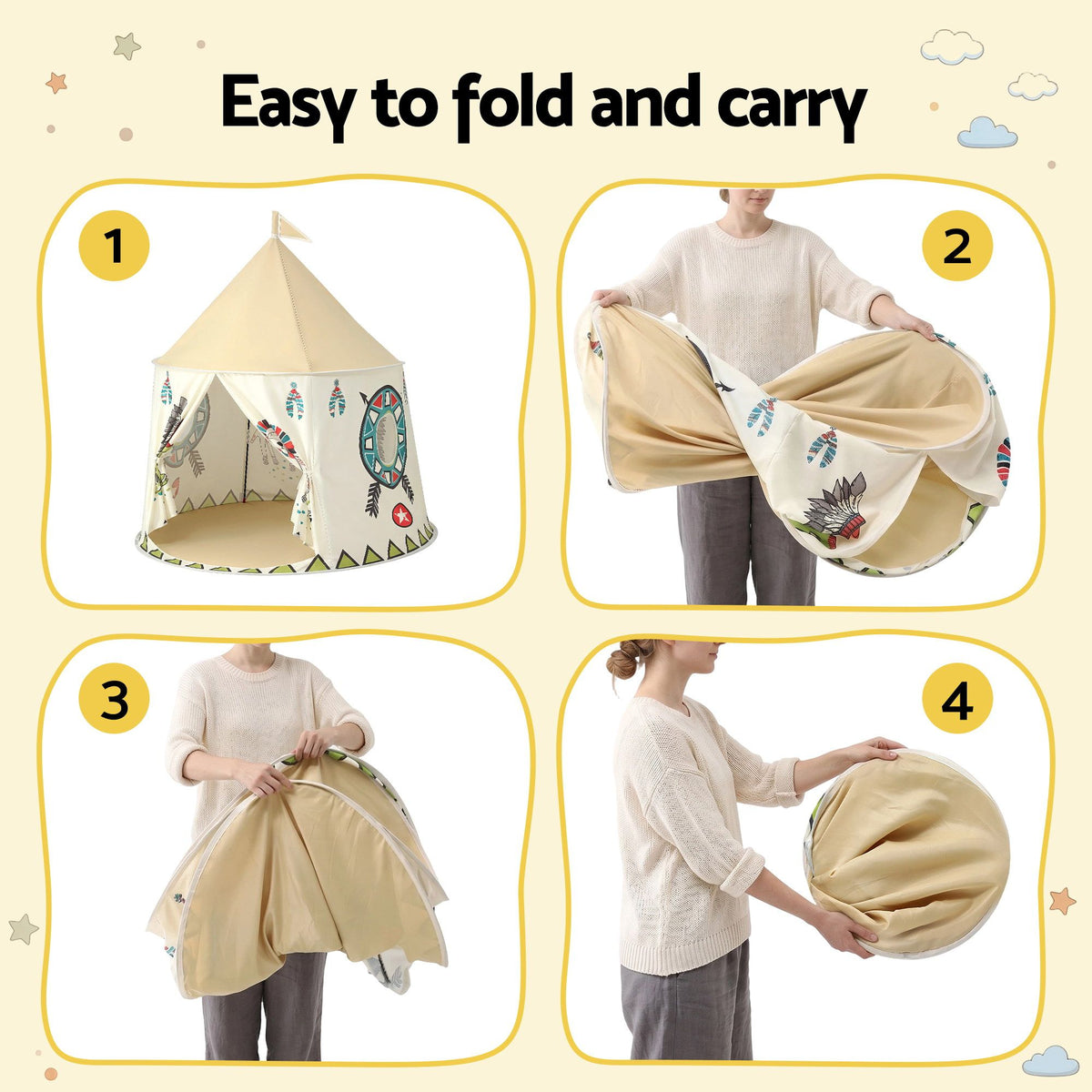 Keezi Kids Teepee Tent Playhouse