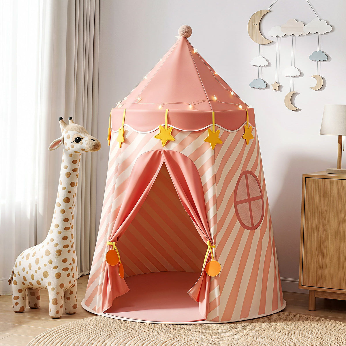 Keezi Kids Teepee Playhouse with Star Lights