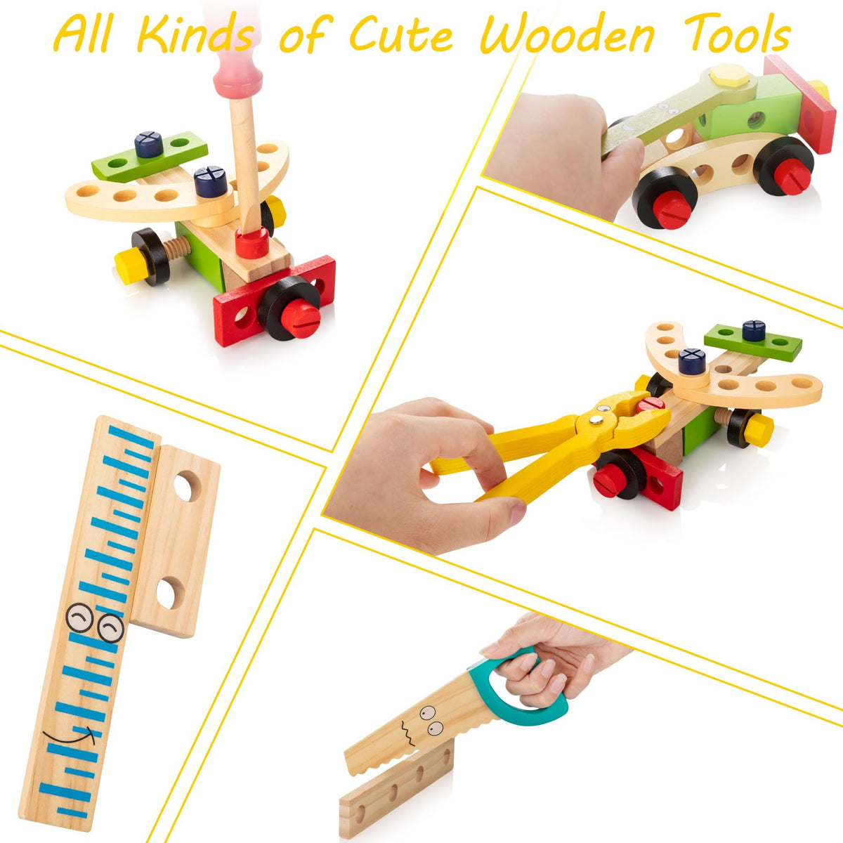 Wooden Kids All in One Construction Tool Kit
