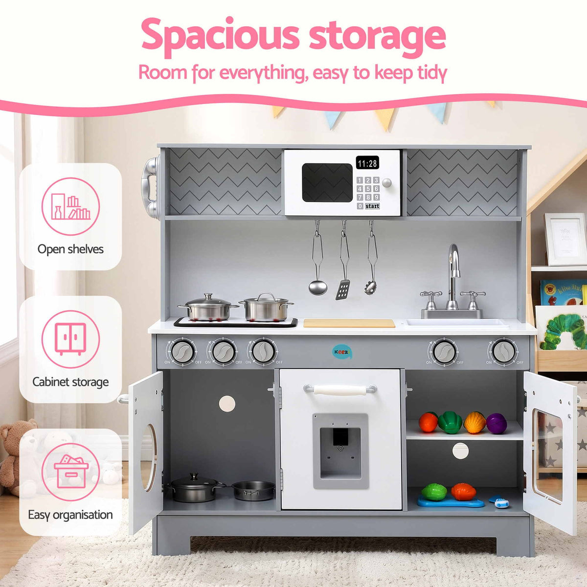 Keezi Kids Deluxe Pretend Play Kitchen Set