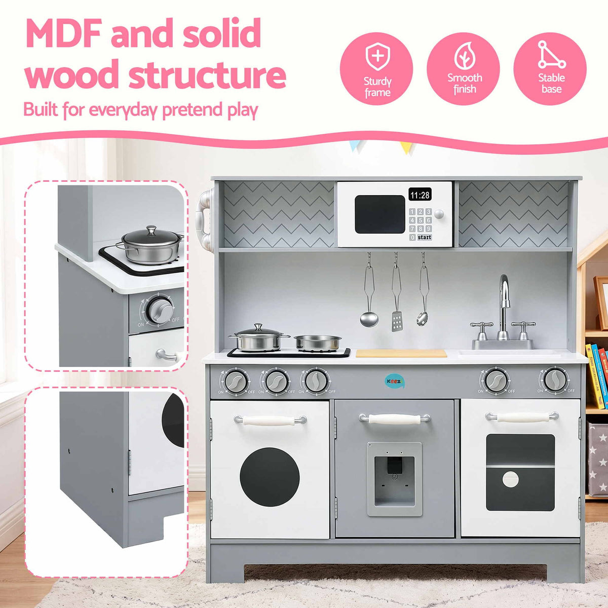 Keezi Kids Deluxe Pretend Play Kitchen Set