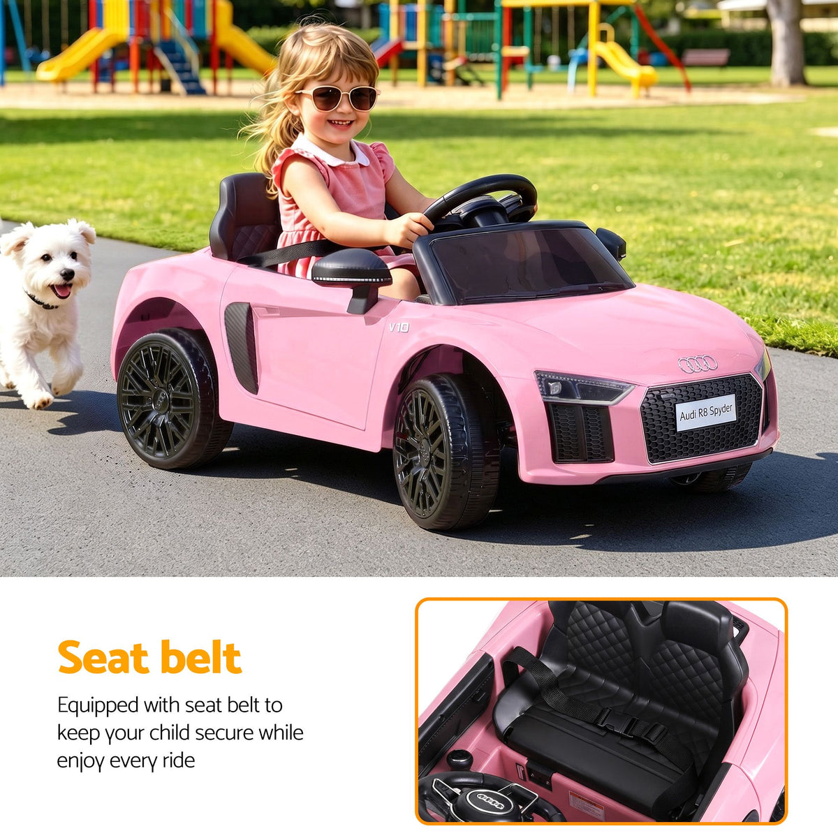 Audi R8 12V Electric Ride On Car - Pink