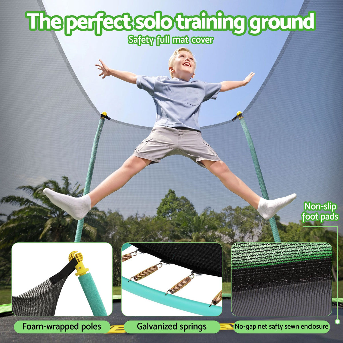 Bestway 8ft Kids 80kg Trampoline with Net Enclosure