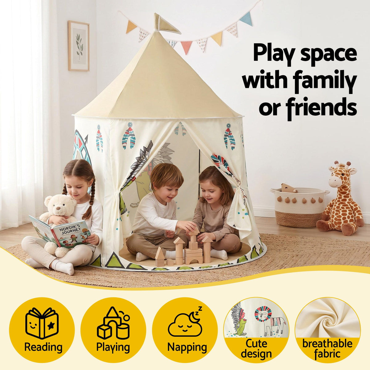 Keezi Kids Teepee Tent Playhouse
