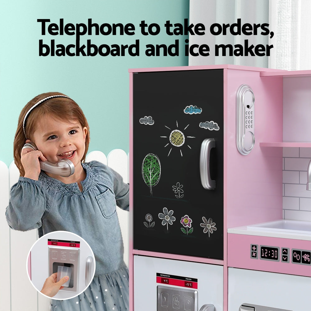 Keezi Kids Pretend Play Kitchen with Blackboard