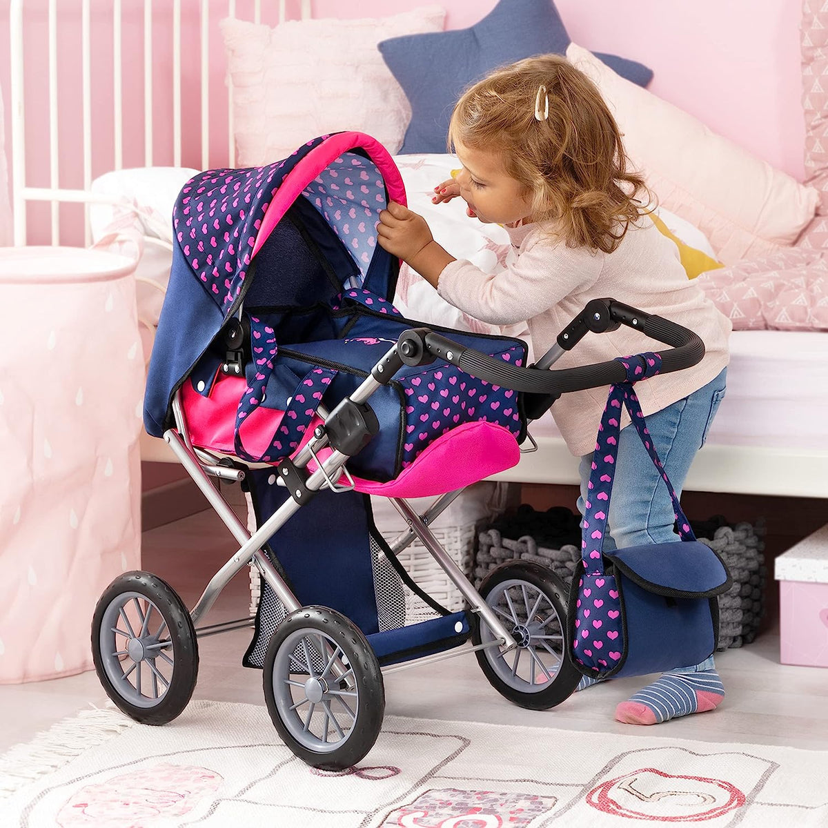 Baby Doll City Star Pram Polka Dots